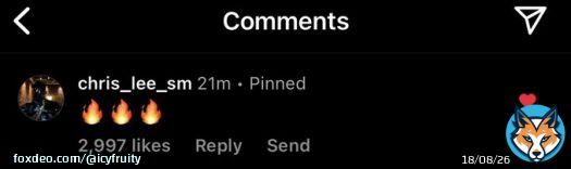 Chris lee commented on his dancing video and Lucas pinned it