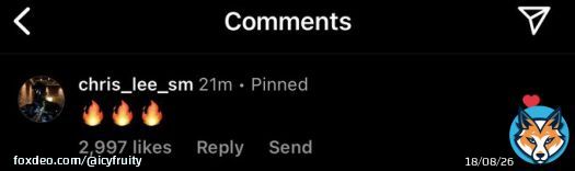 Chris lee commented on his dancing video and Lucas pinned it