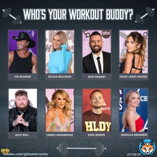 Nothing motivates you like a great workout partner!   @TheTimMcGraw @KelseaBallerini @ShayMooney @JessieJDecker @JellyRoll615 @carrieunderwood @kanebrown @DBradbery   Listen to iHeartCountry radio: