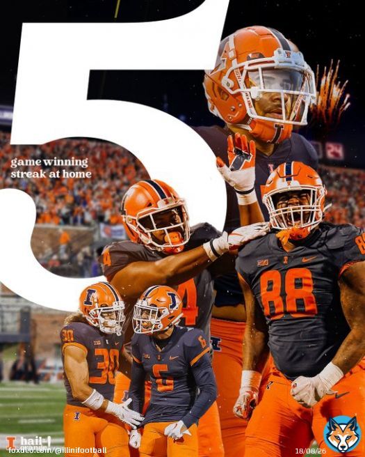 Playing at Memorial Stadium is different.   The Fighting Illini have won 5-straight on their home turf.   #Illini // #HTTO // #famILLy