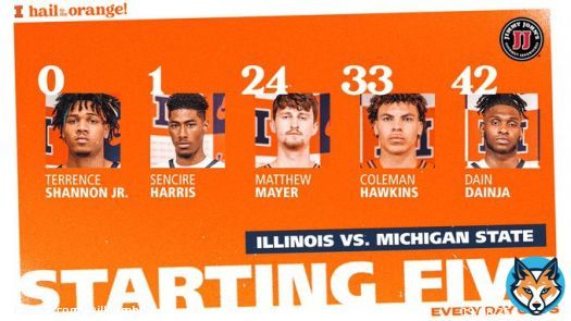 Your starting lineup vs Michigan State.  #Illini | #HTTO | #EveryDayGuys