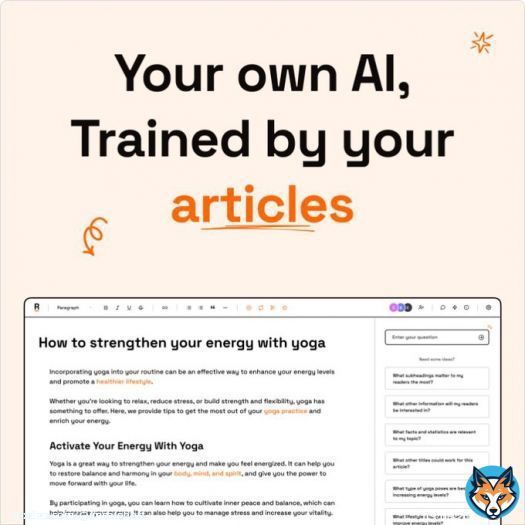 Stop using ChatGPT, Jasper or any generic AI to write articles.  I built an AI editor that trains itself on your published articles.  The result? An immediate upgrade over these generic tools.  Don't believe me? Try it for free...