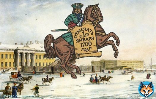 В России Новый год отмечают 1 января с 1700 года по указу Петра I - 'впредь лета счисляти в приказах и во всех делах и крепостях писать с 1 генваря от Рождества Христова'. До 1 февраля 1918 года праздник отмечали по юлианскому календарю, а затем перерешли на григорианский.