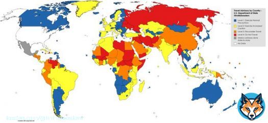 Following up on my post based on the #Mexicokidnapping, here is a map of the @StateDept's travel advisory for the rest of the world. Enjoy.