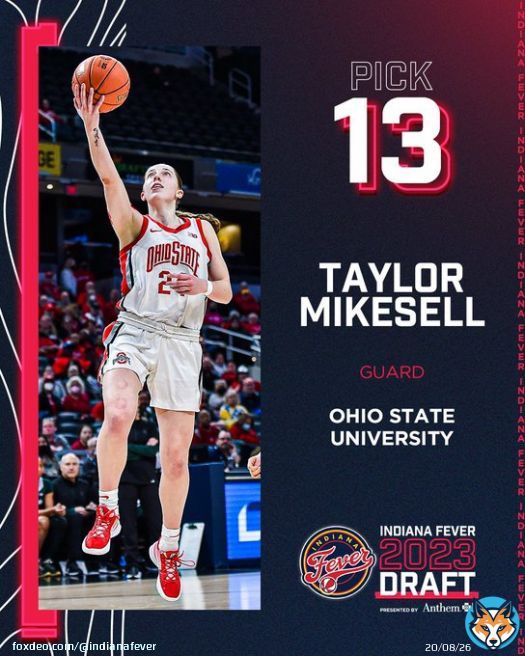 with the 13th pick in the 2023 #WNBADraft, we have selected Ohio State guard Taylor Mikesell.  welcome to Indiana, @TMikesell23!  #sponsored | @AnthemBCBS