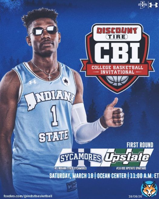 ???????????????????????????? ???????????????????? ????????????????????  Indiana State has accepted an invite to the Discount Tire College Basketball Invitational and will face USC Upstate in the first round.  #MarchOn | #Kaizen