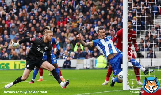 GOAL! Brighton 2-1 Liverpool (Mitoma 90+2')  BRIGHTON HAVE DONE IT! The in-form Mitoma pokes home from a free-kick. Surely the winner  #FACup #BHALIV