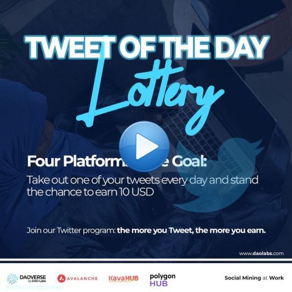 Participate in daily raffles, increase your chances of winning a prize by tweeting a lot.  Let's not miss this opportunity and start working right away.  #DAOVERSE #DAOLabs @TheDAOLabs $LABOR #SONDAKİKA #bıst100 #MilyonlarınG&ouml;z&uuml;Komisyonda