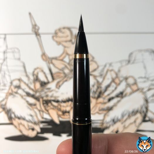 Day 21 “Fuzzy” drawing by @mrJakeparker using Kuretake ZIG Fountain Brush Pen.  Pen by @kuretakezig_usa and @kuretakejapan! #kuretake_inktober2021 #inktober2021⁣