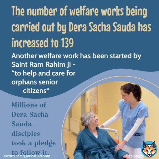 #ElderlyCare @Gurmeetramrahim  Many welfare works by dera Sacha Sauda Sirsa and one of work no 139 to help and care for orphans senior citizens under the guidness of saint dr gurmeet ram rahim singh ji insan