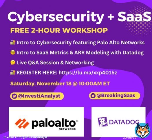 $PANW had a good qtr!  Lots to unpack from the earnings call: - Their platform consolidation strategy,  - Industry themes like SASE, AI security strategy - Competition   - How billings work and more   Join @BreakingSaaS and I this Saturday for a FREEwebinar to unpack everything&hellip;Show more