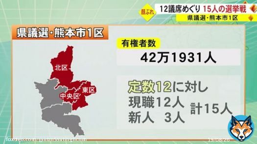 記事：参政党の高井さんは党で初めての議席獲得に挑みます。  統一地方選・熊本県議会議員選挙　１２議席めぐり１５人が争う激戦の熊本市１区　候補者の顔ぶれ(TKUテレビ熊本) #Yahooニュース