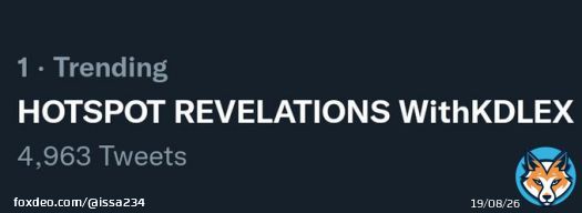 Top spot again  HOTSPOT REVELATIONS WithKDLEX