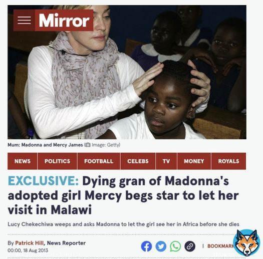 But, Madonna never took Mercy to visit the grandmother, despite the grandmother being on her death bed pleading for a visit. [absolutely SENT me to tears]