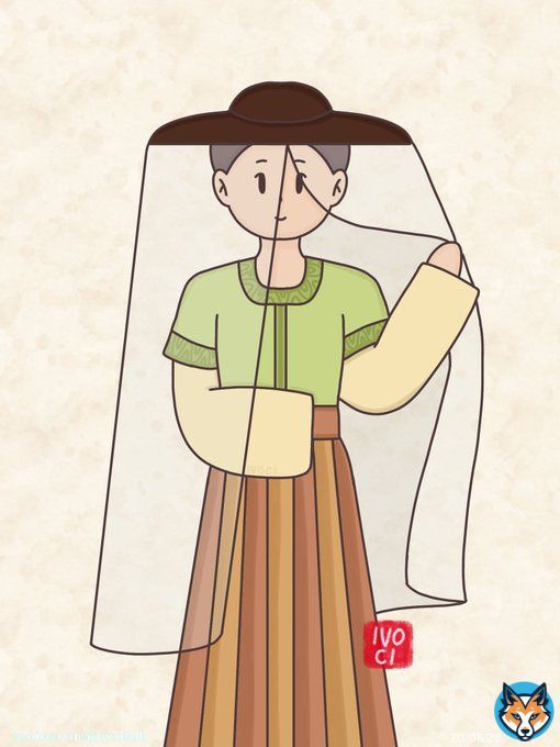 Mili 羃䍦, Chinese Clothing Hanfu Face Veil  Mili (羃䍦 ; m&igrave; l&iacute;) is a unique ancient hat, mainly used to cover the face and body.  More:   #Hanfu #漢服 #digitalart #procreate #painting #art #TraditionalDress #绘画 #汉服