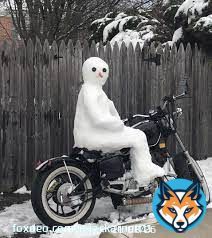snow man identifies as a biker
