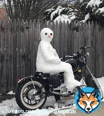 snow man identifies as a biker