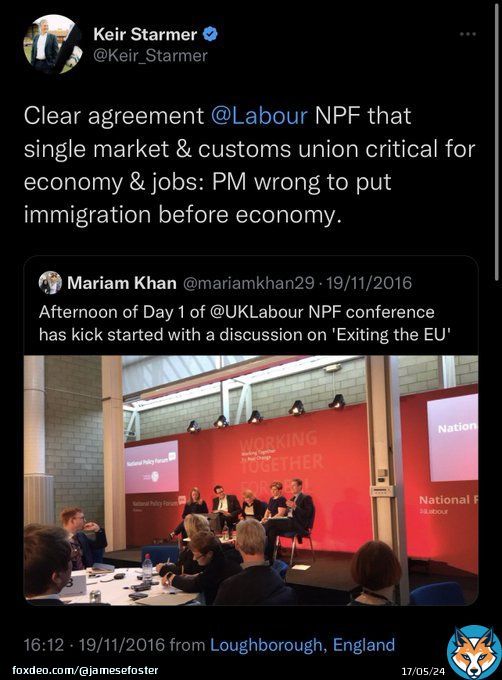 There was a time when @Keir_Starmer said “single market & customs union [was] critical for economy & jobs”.   You cannot trust this man.   #BBCLauraK #Ridge