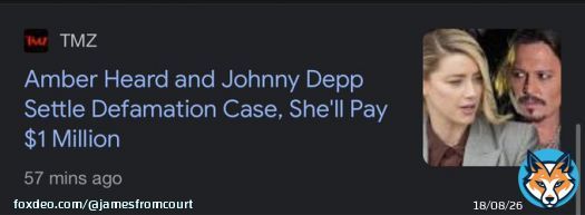 The fact that Johnny Depp settled with Amber Heard for only $1million shows it was never about the money or getting back at her; he was trying to defend himself and clear his name.   Johnny Depp is a winner.