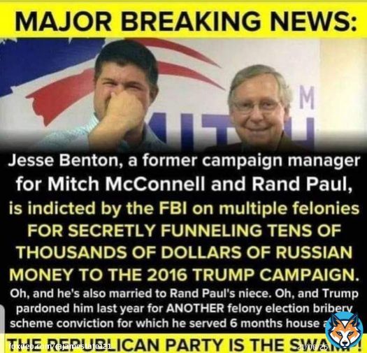 But that laptop huh?  This should be all over the news. They call them Russian Rand and Moscow Mitch for a reason.