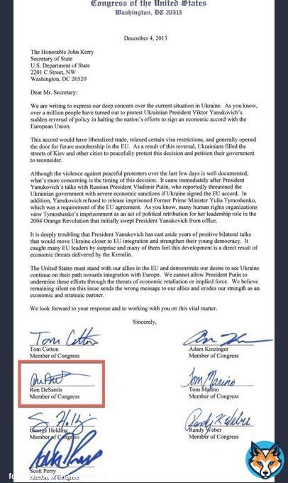 Trump just called out the state department for inching us towards WW3   The SAME STATE DEPARTMENT THAT RON DESANTIS, Adam Kinzinger & others wrote to in 2013 REQUESTING US SUPPORT for the MAIDAN REVOLUTION that preceded the current war in UkraineOh Ronnie boy