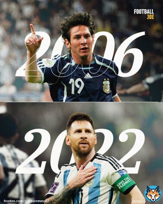 メッシがワールドカップでまた新たな偉業を達成  2006年、1試合で得点とアシストをそれぞれ決めたW杯史上最年少の選手になった(18歳357日 戦)  2022年、1試合で得点とアシストをそれぞれ決めたW杯史上最年長の選手になった(35歳155日 戦)