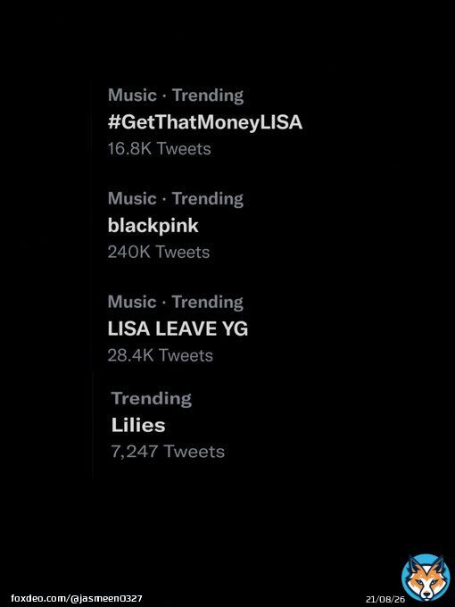 So .. we are trending!!   LISA LEAVE YG #GetThatMoneyLISA