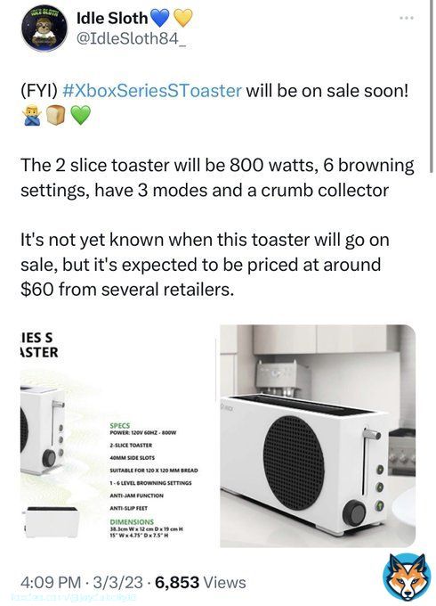 Sooooo&hellip;Bots been saying that this week there will be a Starfield event with release date, but instead Phil Spencer gave yall a damned toaster? I mean, seriously? &hellip;Let me fall back. Phil doing my job for me at this point.  #NoGamesButAppliances #XboxIsAJoke