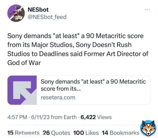 Sony requires its 1st Party Devs to target 90+ Minimum Quality games. After Redfall, and seeing comparisons of GOW Ragnarok vs Avowed, I dont doubt it.   #PlayStation5  #Xbox