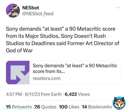 Sony requires its 1st Party Devs to target 90+ Minimum Quality games. After Redfall, and seeing comparisons of GOW Ragnarok vs Avowed, I dont doubt it.   #PlayStation5  #Xbox