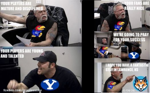 kansas and byu fans arguing on twitter