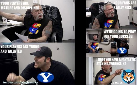 kansas and byu fans arguing on twitter