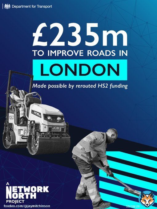 Right, lads and lasses. London's roads are in need of some TLC and we're not sure where to find the &pound;s to give our streets the white-glove treatment. Any ideas?  We could trouser the train money we promised the poor people in the North, and keeeep it for ourselves?  Done! #HS2Quote