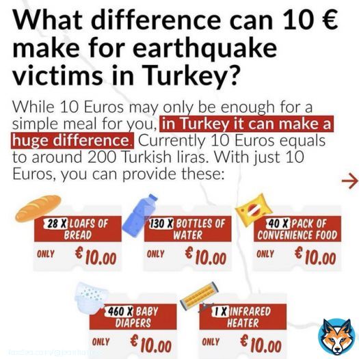 'what difference can 10 &euro; make for earthquake victims in Turkey?' #ArmyAssembleForTurkey