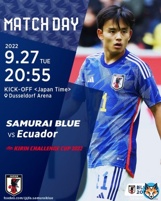 ━━     ????? ??? 　　            ━━   #ワールドカップ 本番に向けて重要な一戦  #キリンチャレンジカップ 2022 20:55KO<日本時間> エクアドル代表 #TBS 系列/#TVer    #つな超え #キリチャレの日  #新しい景色を2022 #SAMURAIBLUE