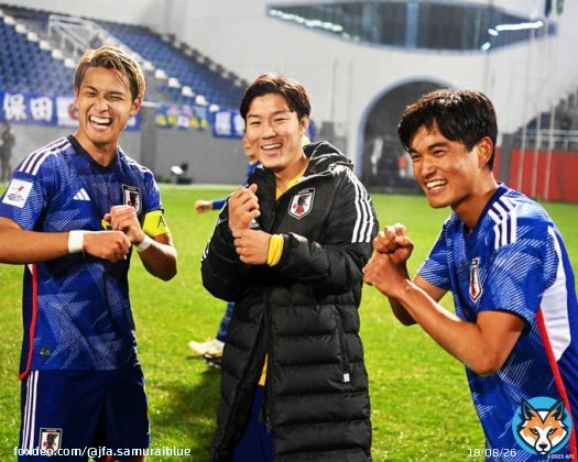 #ペッパーミル パフォーマンスで1枚 #松木玖生 #坂本一彩 #山根陸   AFC U20 #アジアカップ 2023 準々決勝 U-20日本代表 2-0 U-20ヨルダン代表   #AFCU20 #U20日本代表 #jfa #daihyo #サッカー日本代表