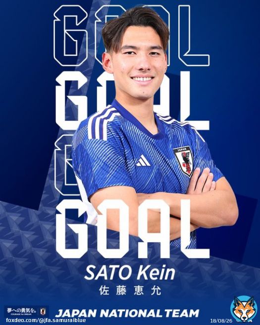 GOAL  後半9分 18 #佐藤恵允  国際親善試合 U-22日本代表 1-2 U-22ベルギー代表  2:00KO() Pinatar Arena @NHK_BS1 で生中継   #夢への勇気を #U22日本代表 #jfa #daihyo #サッカー日本代表