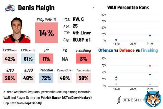 Denis Malgin, traded to COL, is a depth utility player who struggles to finish his chances. #GoAvsGo