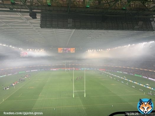 #BledisloeCup - so much firework smoke you can&rsquo;t see the ball ! Good work.