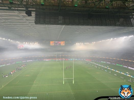 #BledisloeCup - so much firework smoke you can&rsquo;t see the ball ! Good work.
