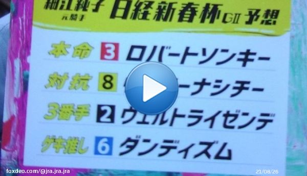 #細江純子 の #日経新春杯 買い目 細江純子 \u25ceロバートソンキー  こいちゃん\u25ceプリマヴィスタ てつじ\u25ceプラダリア お兄ちゃんと浅越ゴエ\u25ceヴェローナシチー 月亭八光\u25ceヤマニンゼスト 林と岩部\u25ceロバートソンキー 下田ヴェルトライゼンデ