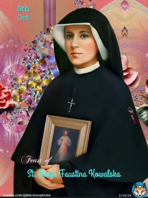 Pray for us, Saint Faustina. R: That we may proclaim the message of Mercy to the world with our life and words.  #Oct5th #Feastday #StFaustina #Thursday