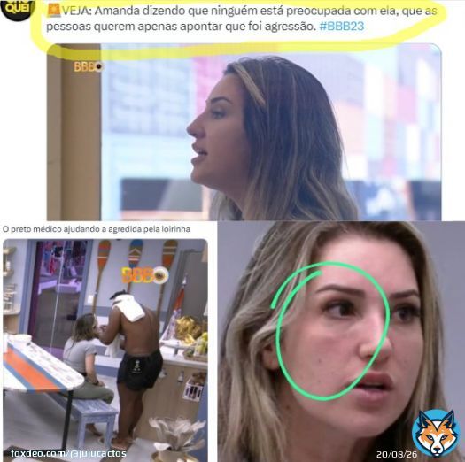 Se fosse a Domi ou Dr Fred a Amanda estava no confession&aacute;rio se vitimizando e pedindo expuls&atilde;o e a equipe dela tamb&eacute;m. Foi agress&atilde;o sim  @DoveBR apoia agress&atilde;o? Boninho passando pano #BBB23