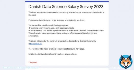 Hop ind og svar p&aring; Dansk Data Science Community's data science l&oslash;n unders&oslash;gelse 2023       #dkdev #dktech #dkdata #dkml