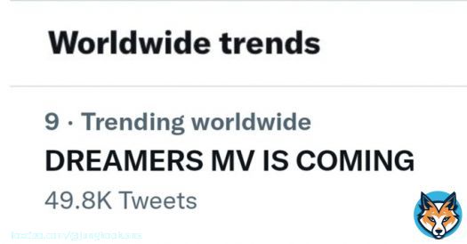[] DREAMERS MV IS COMING is trending Worldwide at #9. While multiple keywords such as #JungkookMV and #Dreamers2022 are also trending on Twitter.