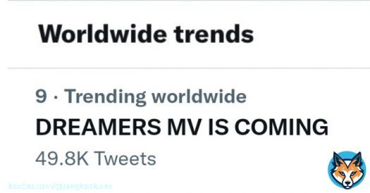 [] DREAMERS MV IS COMING is trending Worldwide at #9. While multiple keywords such as #JungkookMV and #Dreamers2022 are also trending on Twitter.