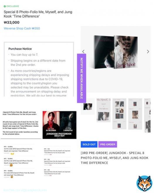 Due to the explosive popularity and demand of Jungkook&rsquo;s Photofolio, it&rsquo;s the only photofolio which is Sold Out for the 3rd Pre-Order on both WeVerse and Cokodive but also sold as the most expensive photofolio in many countries stores, attached is from Barcelona, Spain.