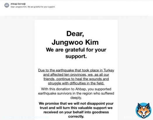 Donated last week under Jungwoo&rsquo;s name in hopes of helping those who are in need of help & affected by the Turkey & Syria earthquake.  It&rsquo;s nothing much but i hope my small effort combined with everyone else&rsquo;s will help, in any way possible.   Happy birthday Jungwoo
