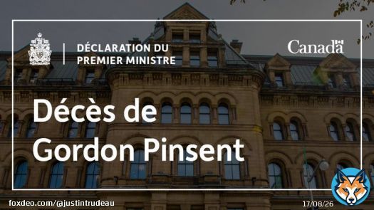 J&rsquo;adresse mes plus sinc&egrave;res condol&eacute;ances &agrave; la famille Pinsent, &agrave; ses amis et &agrave; ses nombreux fans dans tout le pays et dans le monde entier. Puissiez-vous tous trouver r&eacute;confort en sachant que son &oelig;uvre continuera d&rsquo;inspirer et de divertir les gens.