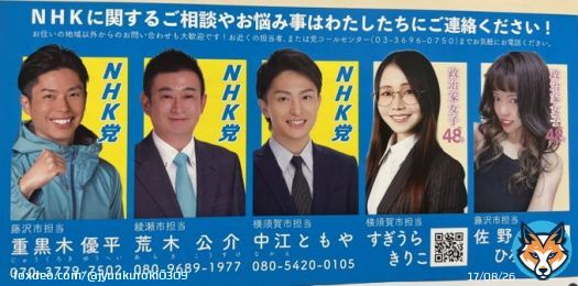 神奈川県知事選挙ポスター貼り　政治家女子48党